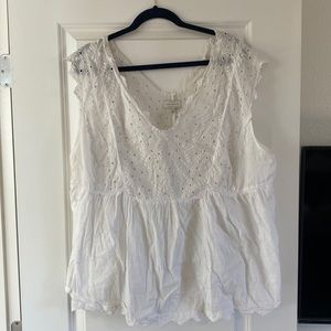 Lucky Brand 3X white blouse tank